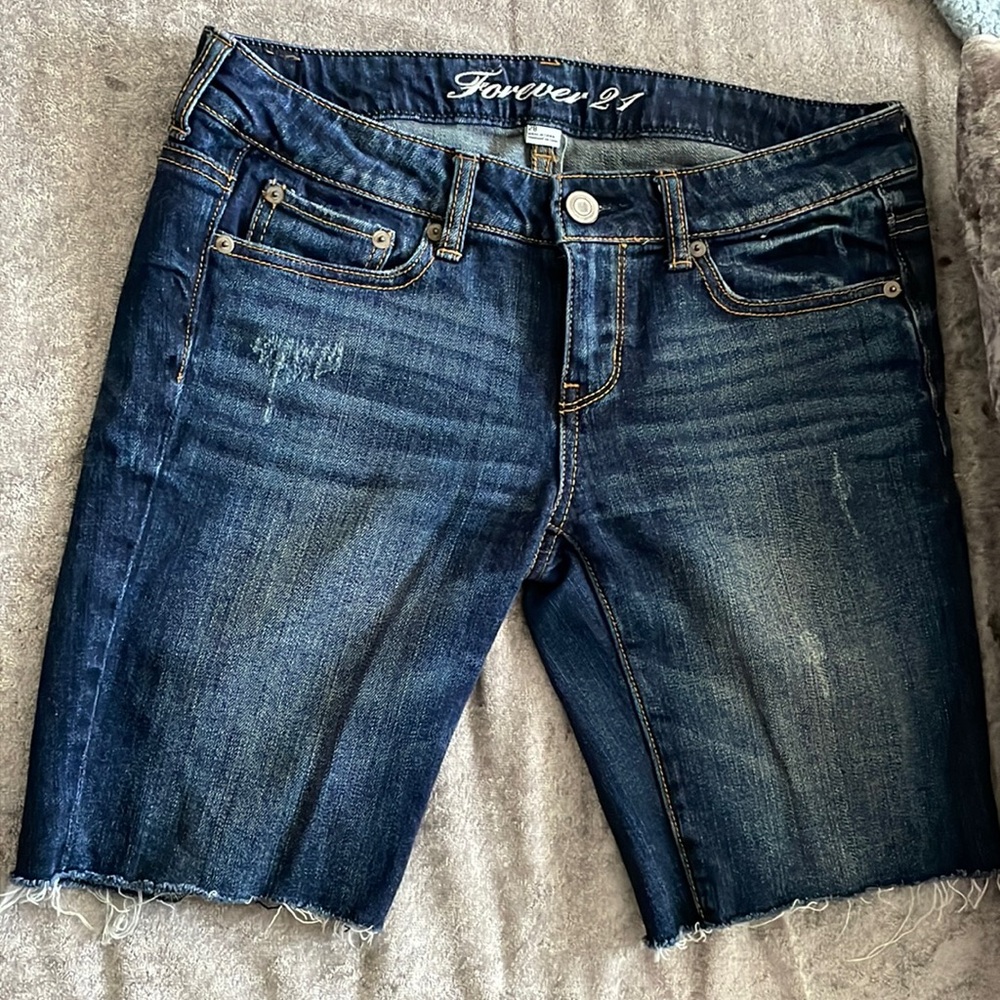 Jean biker shorts